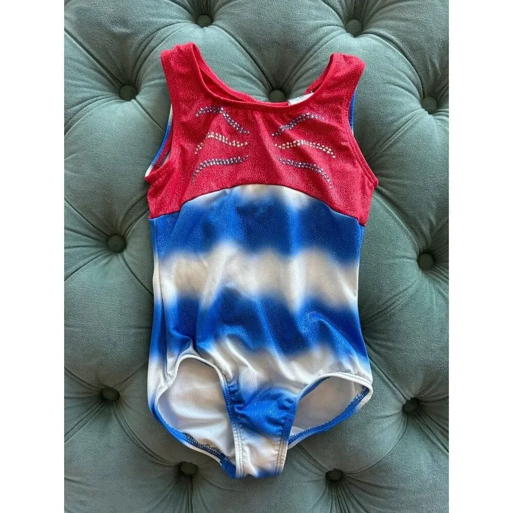 Gymboree Girls Shirt and Leotard Bundle Red White and Blue